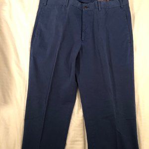 HICKEY FREEMAN FLAT FRONT CHINOS BRIGHT BLUE SIZE 40 X 32